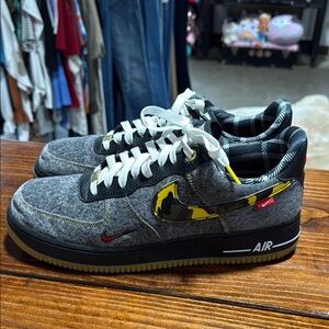 Nike Air Force 1 with Yellow Camo Swoosh